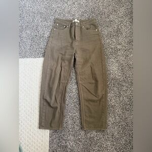 Madewell Khaki Barrel Jeans